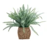 43cm Fern Artificial Plant In Brown Seagrass Basket