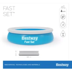 Bestway Fast Set™ Plain ABS Plastic & PVC Family Lounge Pool (W) 1.83m X (L) 1.83m -Hozelock Store bestway fast set plain abs plastic pvc family lounge pool w 1 83m x l 1 83m6942138967630 01t