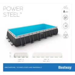 Bestway Power Steel® Plain Polyvinyl Chloride (PVC) & Steel Pool (W) 3.66m X (L) 7.32m 10 Bestway Power Steel® Plain Polyvinyl Chloride (PVC) & Steel Pool (W) 3.66m X (L) 7.32m -Hozelock Store bestway power steel plain polyvinyl chloride pvc steel pool w 3 66m x l 7 32m6942138987195 01t