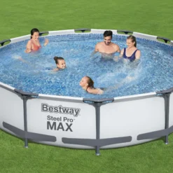 Bestway Steel Pro Max Polyvinyl Chloride (PVC) Family Swimming Pool (W) 3.97m X (L) 3.66m -Hozelock Store bestway steel pro max polyvinyl chloride pvc family swimming pool w 3 97m x l 3 66m6942138981889 02c bq