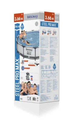 Bestway Steel Pro Max Polyvinyl Chloride (PVC) Family Swimming Pool (W) 3.97m X (L) 3.66m -Hozelock Store bestway steel pro max polyvinyl chloride pvc family swimming pool w 3 97m x l 3 66m6942138981889 04c bq scaled