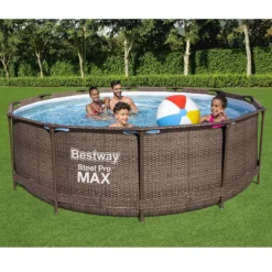 Bestway Steel Pro Rattan Print Metal & Plastic Pool 11 Bestway Steel Pro Rattan Print Metal & Plastic Pool -Hozelock Store bestway steel pro rattan print metal plastic pool6942138986228 01i bq