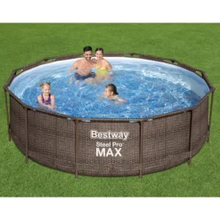 Bestway Steel Pro Rattan Print Metal & Plastic Pool 12 Bestway Steel Pro Rattan Print Metal & Plastic Pool -Hozelock Store bestway steel pro rattan print metal plastic pool6942138986228 02i bq