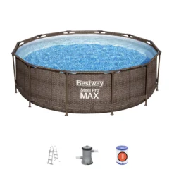 Bestway Steel Pro Rattan Print Metal & Plastic Pool 9 Bestway Steel Pro Rattan Print Metal & Plastic Pool -Hozelock Store bestway steel pro rattan print metal plastic pool6942138986228 36c bq