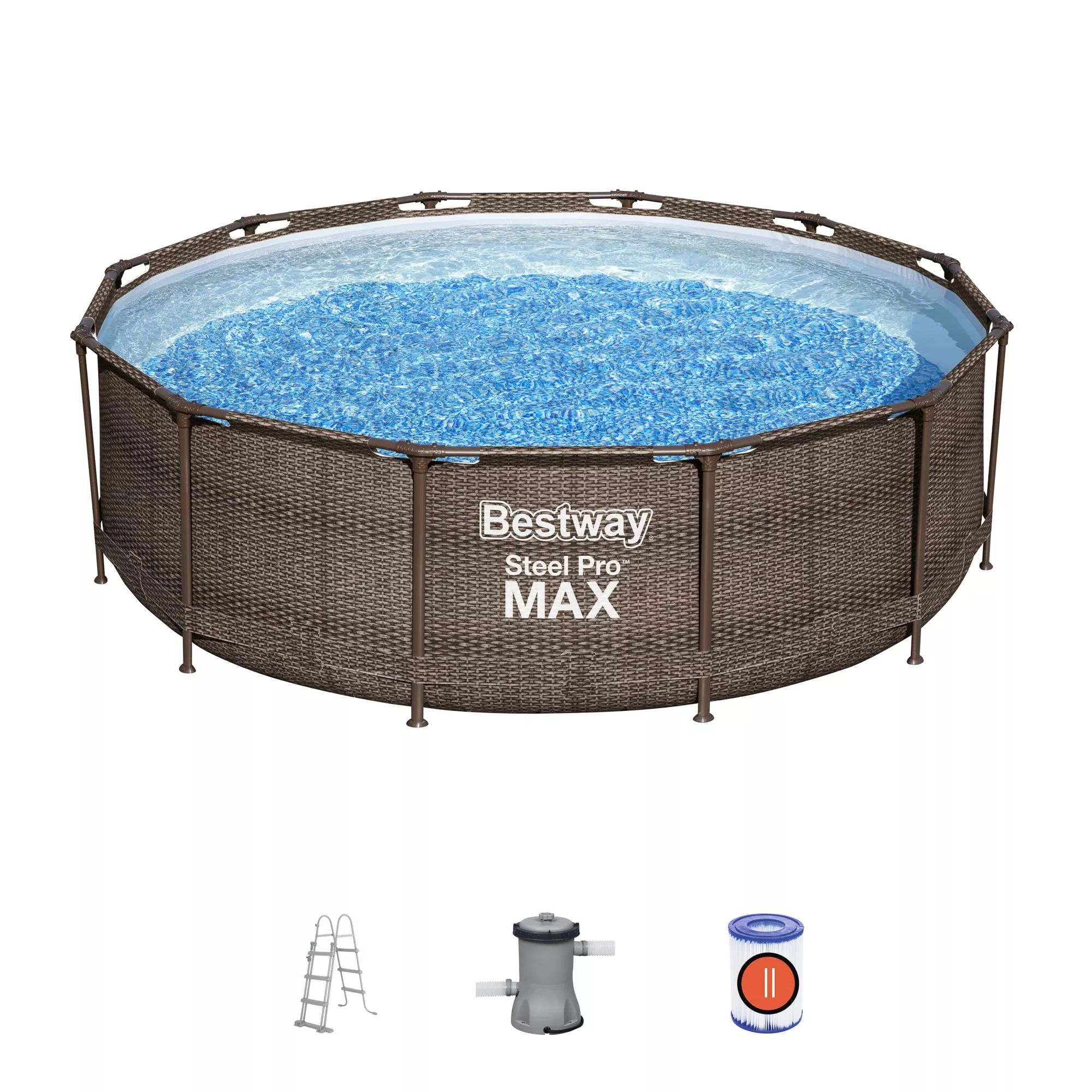 Bestway Steel Pro Rattan Print Metal & Plastic Pool 3 Bestway Steel Pro Rattan Print Metal & Plastic Pool - Image 3