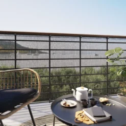 Black Polyester (PES) & PVC Garden Screen (H)1m (W)3m -Hozelock Store black polyester pes pvc garden screen h 1m w 3m5059340679921 01i scaled