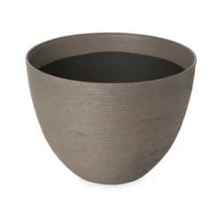 Blooma Momoka Grey Stone Effect Plastic Circular Plant Pot (Dia)40cm