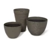 Blooma Momoka Grey Stone Effect Plastic Circular Plant Pot (Dia)50cm