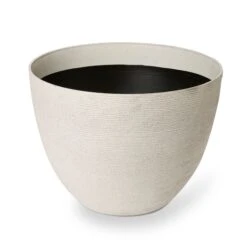Blooma Momoka Taupe Stone Effect Plastic Circular Plant Pot (Dia)40cm