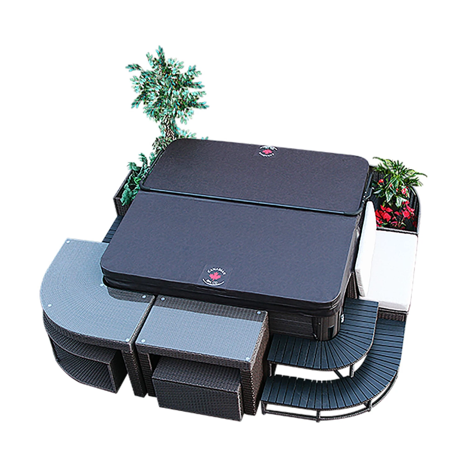 Canadian Spa Company Brown Loveseat 1 Canadian Spa Company Brown Loveseat