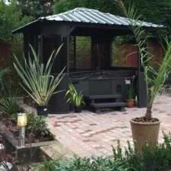 Canadian Spa Company Frazer Square Gazebo, (W)3.37m (D)3.37m - Assembly Required -Hozelock Store canadian spa company frazer square gazebo w 3 37m d 3 37m assembly required0700697209570 01i bq