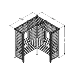 Forest Firenze Corner Arbour, (H)1970mm (W)1800mm (D)1800mm - Assembly Required -Hozelock Store forest firenze corner arbour h 1970mm w 1800mm d 1800mm assembly required5013053185049 01t bq