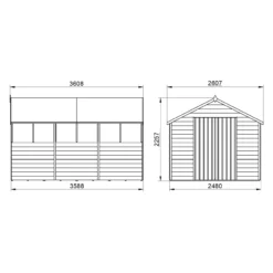 Forest Garden 12x8 Ft Apex Overlap Wooden 2 Door 6 Windows Shed With Floor - Assembly Service Included -Hozelock Store forest garden 12x8 ft apex overlap wooden 2 door 6 windows shed with floor assembly service included5013053177990 01t bq scaled