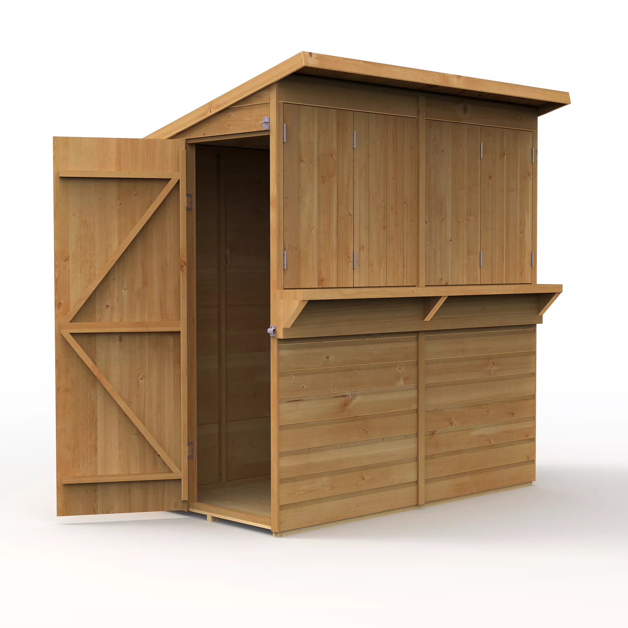 Forest Garden 6x3 Pent Dip Treated Shiplap Wooden Shed With Floor - Assembly Service Included 4 Forest Garden 6x3 Pent Dip Treated Shiplap Wooden Shed With Floor - Assembly Service Included - Image 4