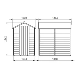 Forest Garden 6x4 Apex Dip Treated Overlap Wooden Shed With Floor -Hozelock Store forest garden 6x4 apex dip treated overlap wooden shed with floor5013053176795 01t bq scaled