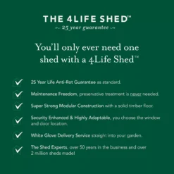 Forest Garden 6x4 Pent Pressure Treated Overlap Wooden Shed With Floor (Base Included) -Hozelock Store forest garden 6x4 pent pressure treated overlap wooden shed with floor base included 5013053192801 03t