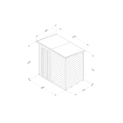 Forest Garden 6x4 Pent Pressure Treated Overlap Wooden Shed With Floor (Base Included) -Hozelock Store forest garden 6x4 pent pressure treated overlap wooden shed with floor base included 5013053192900 01t