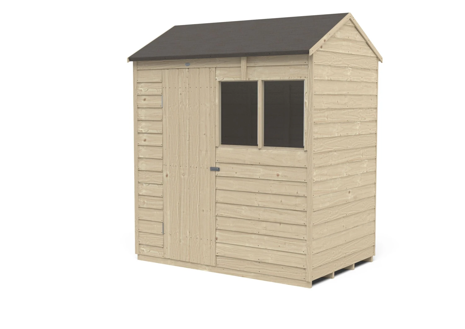 Forest Garden 6x4 Reverse Apex Pressure Treated Overlap Wooden Shed With Floor - Assembly Service Included 2 Forest Garden 6x4 Reverse Apex Pressure Treated Overlap Wooden Shed With Floor - Assembly Service Included - Image 2