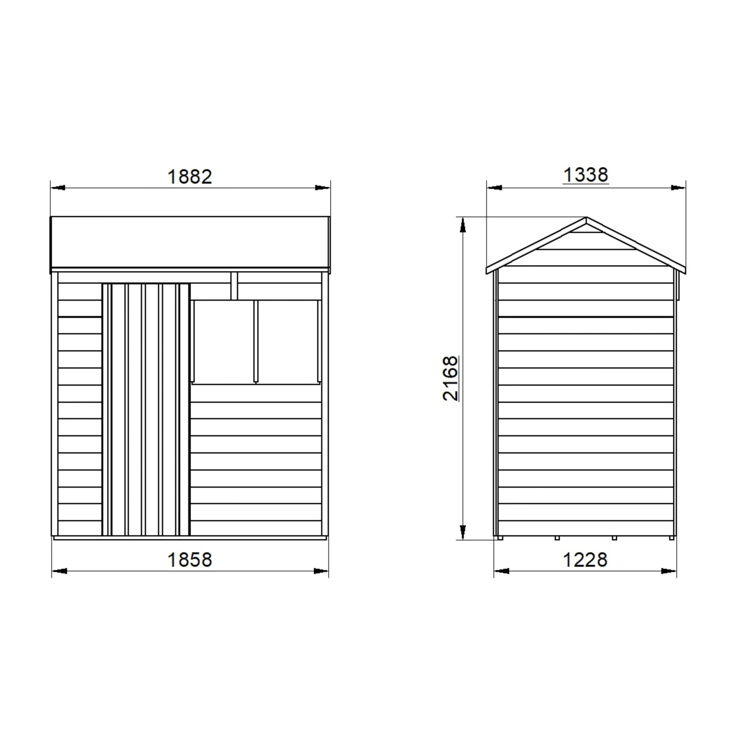 Forest Garden 6x4 Reverse Apex Pressure Treated Overlap Wooden Shed With Floor - Assembly Service Included 7 Forest Garden 6x4 Reverse Apex Pressure Treated Overlap Wooden Shed With Floor - Assembly Service Included - Image 7