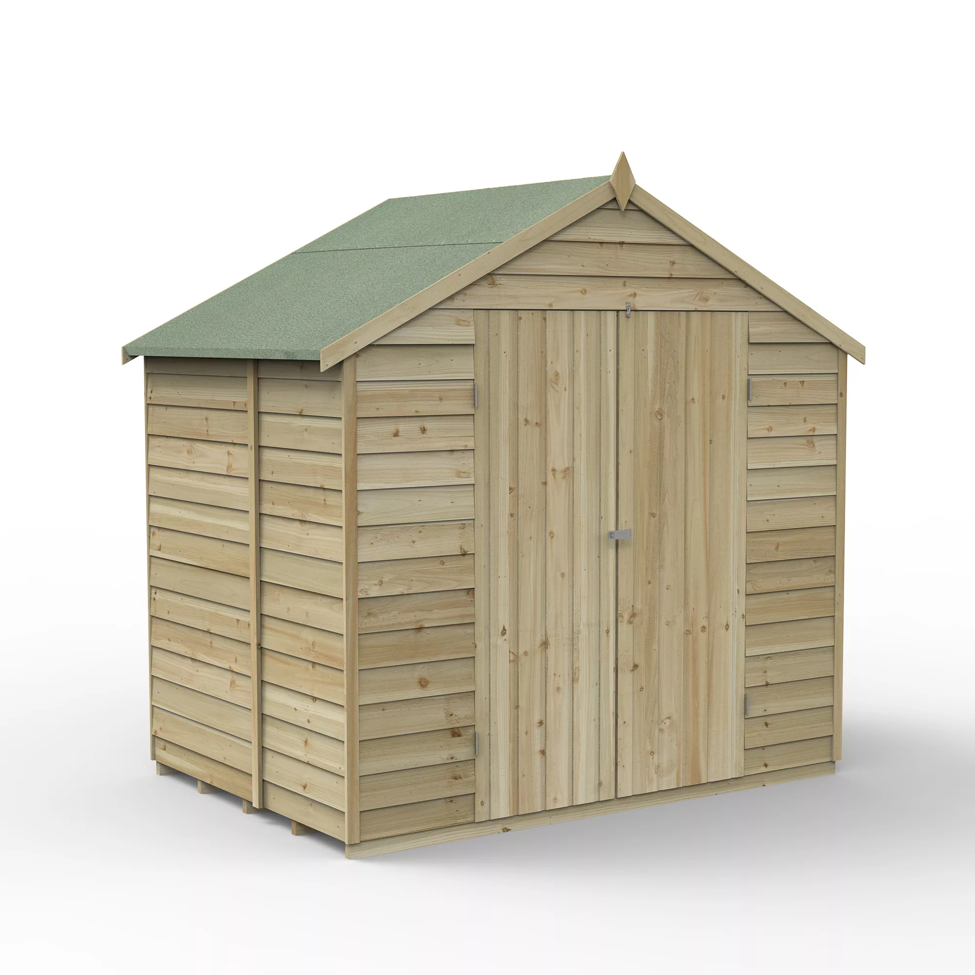 Forest Garden 7x5 Apex Pressure Treated Overlap Wooden Shed With Floor 2 Forest Garden 7x5 Apex Pressure Treated Overlap Wooden Shed With Floor - Image 2
