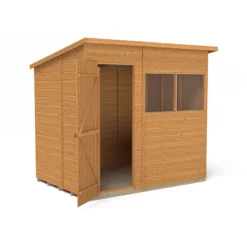 Forest Garden 7x5 Ft Pent Shiplap Wooden 2 Windows Shed With Floor -Hozelock Store forest garden 7x5 ft pent shiplap wooden 2 windows shed with floor5013053178928 03c bq
