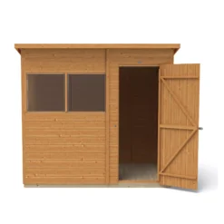 Forest Garden 7x5 Ft Pent Shiplap Wooden 2 Windows Shed With Floor -Hozelock Store forest garden 7x5 ft pent shiplap wooden 2 windows shed with floor5013053178928 05c bq