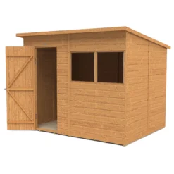 Forest Garden 8x6 Ft Pent Shiplap Wooden 2 Windows Shed With Floor - Assembly Service Included -Hozelock Store forest garden 8x6 ft pent shiplap wooden 2 windows shed with floor assembly service included5013053182765 03c bq