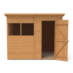 Forest Garden Delamere Range 8x6 Ft Pent Shiplap Wooden 2 Windows Shed With Floor -Hozelock Store forest garden delamere range 8x6 ft pent shiplap wooden 2 windows shed with floor5013053182680 05c