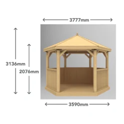 Forest Garden Furnished Hexagonal Gazebo, (W)3.78m (D)3.27m -Hozelock Store forest garden furnished hexagonal gazebo w 3 78m d 3 27m5013053172469 01t