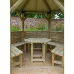 Forest Garden Furnished Hexagonal Gazebo, (W)3.78m (D)3.27m -Hozelock Store forest garden furnished hexagonal gazebo w 3 78m d 3 27m5013053172469 04i