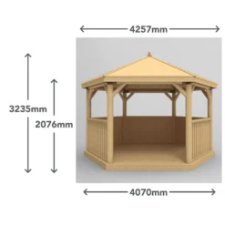 Forest Garden Hexagonal Gazebo With Cedar Roof, (W)4.26m (D)3.69m -Hozelock Store forest garden hexagonal gazebo with cedar roof w 4 26m d 3 69m5013053163405 01t