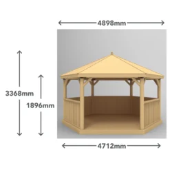 Forest Garden Hexagonal Gazebo With Timber Roof, (W)4.9m (D)4.24m -Hozelock Store forest garden hexagonal gazebo with timber roof w 4 9m d 4 24m5013053163443 01t