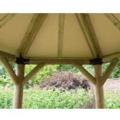 Forest Garden Hexagonal Gazebo With Timber Roof, (W)4.9m (D)4.24m -Hozelock Store forest garden hexagonal gazebo with timber roof w 4 9m d 4 24m5013053163443 03i