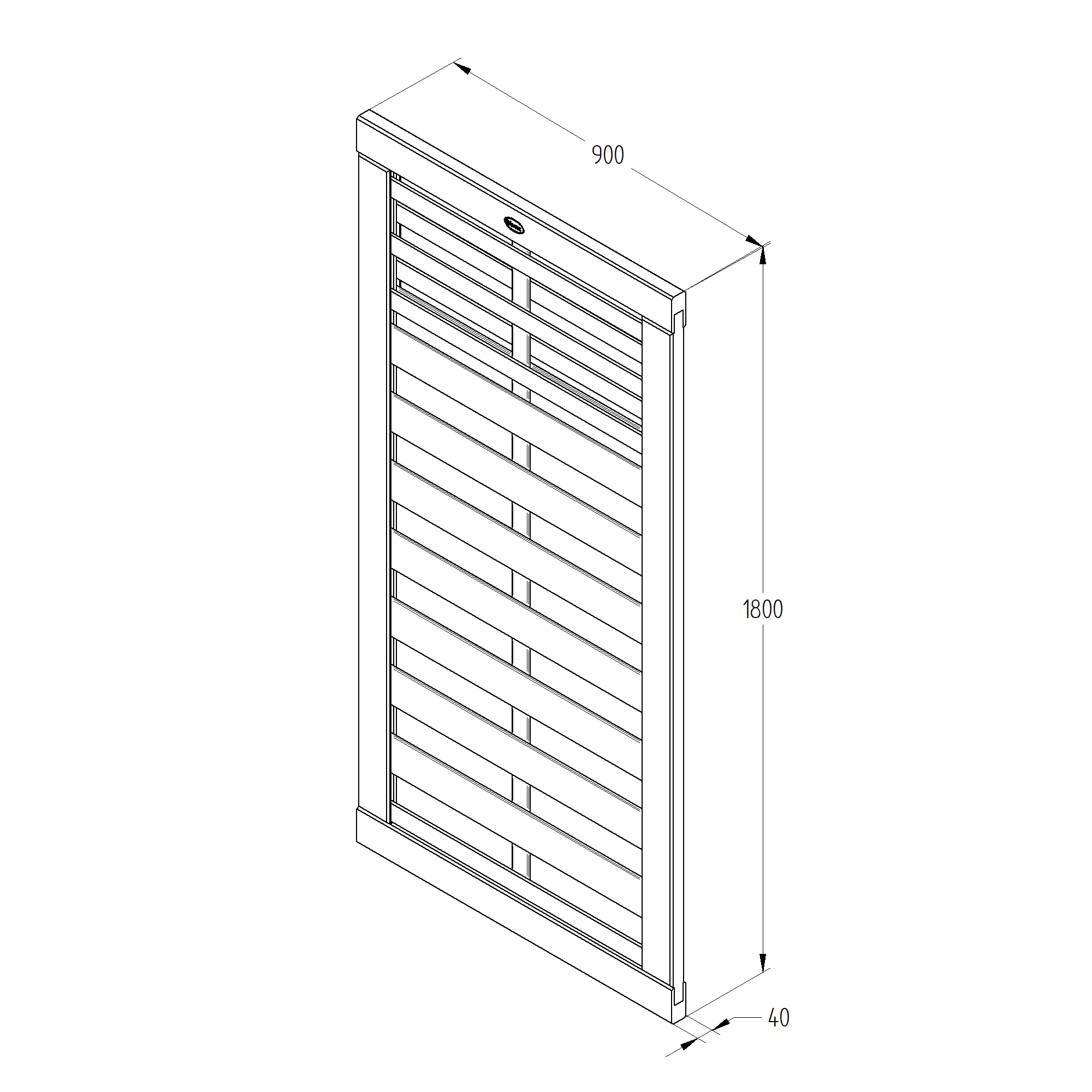 Forest Garden Kyoto Wood Slatted Gate, (H)1.8m (W)0.9m 4 Forest Garden Kyoto Wood Slatted Gate, (H)1.8m (W)0.9m - Image 4