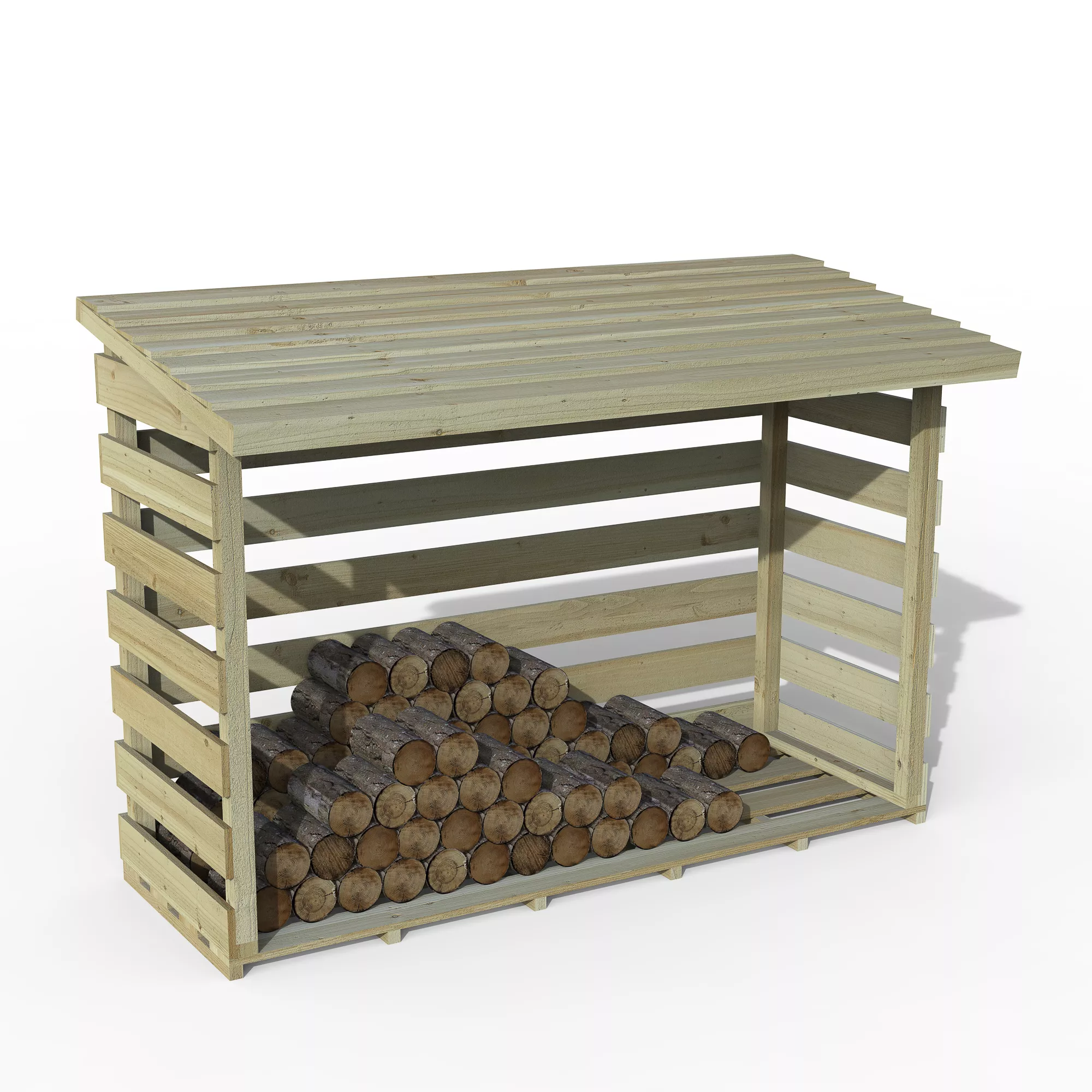 Forest Garden Large Timber 6x3 Ft Pent Log Store 3 Forest Garden Large Timber 6x3 Ft Pent Log Store - Image 3