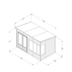 Forest Garden Oakley 10x6 Pent Overlap Solid Wood Summer House With Double Door (Base Included) - Assembly Service Included -Hozelock Store forest garden oakley 10x6 pent overlap solid wood summer house with double door base included assembly service included5013053188743 01t bq