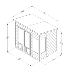 Forest Garden Oakley 7x5 Pent Overlap Solid Wood Summer House With Double Door (Base Included) -Hozelock Store forest garden oakley 7x5 pent overlap solid wood summer house with double door base included 5013053188569 01t bq