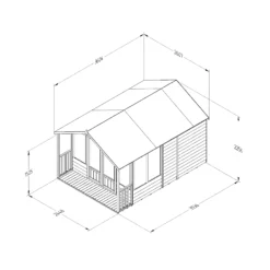 Forest Garden Oakley 8x12 Apex Overlap Solid Wood Summer House With Double Door (Base Included) -Hozelock Store forest garden oakley 8x12 apex overlap solid wood summer house with double door base included 5013053188842 01t bq