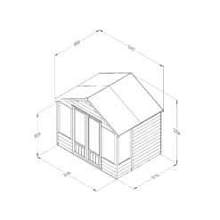 Forest Garden Oakley 8x6 Apex Overlap Solid Wood Summer House With Double Door (Base Included) -Hozelock Store forest garden oakley 8x6 apex overlap solid wood summer house with double door base included 5013053188620 01t bq