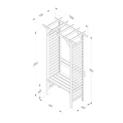 Forest Garden Palma Arbour, (H)2151mm (W)1200mm (D)620mm - Assembly Required -Hozelock Store forest garden palma arbour h 2151mm w 1200mm d 620mm assembly required5013053190203 01t