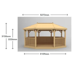 Forest Garden Premium Octagonal Gazebo, (W)5.27m (D)3.78m -Hozelock Store forest garden premium octagonal gazebo w 5 27m d 3 78m5013053163467 01t