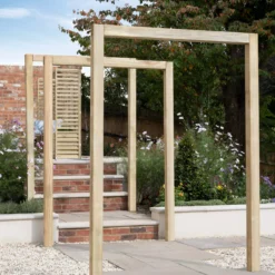 Forest Garden Sleeper European Softwood Arch (H) 240cm X (W) 160cm Set Of 3 -Hozelock Store forest garden sleeper european softwood arch h 240cm x w 160cm set of 35013053190081 02i