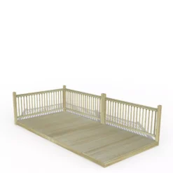 Forest Garden Softwood Decking Kit,, X5 Post X3 Balustrade (L) 1.31m X (W) 4.91m