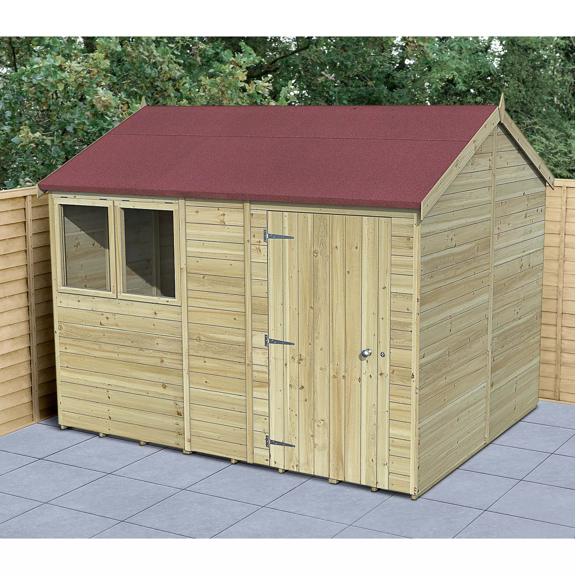 Forest Garden Timberdale 10x8 Ft Reverse Apex Tongue & Groove Wooden Shed With Floor (Base Included) 1 Forest Garden Timberdale 10x8 Ft Reverse Apex Tongue & Groove Wooden Shed With Floor (Base Included)