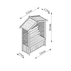 Forest Lyon Lattice Arbour, (H)2000mm (W)1560mm (D)670mm - Assembly Required -Hozelock Store forest lyon lattice arbour h 2000mm w 1560mm d 670mm assembly required5013053154694 01t