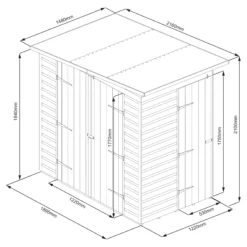 GoodHome Clapperton 6x4 Ft Pent Shiplap Wooden 2 Door Shed With Floor (Base Included) -Hozelock Store goodhome clapperton 6x4 ft pent shiplap wooden 2 door shed with floor base included 5059340270135 01t