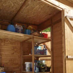 GoodHome Clapperton 6x4 Ft Pent Shiplap Wooden 2 Door Shed With Floor (Base Included) -Hozelock Store goodhome clapperton 6x4 ft pent shiplap wooden 2 door shed with floor base included 5059340270142 09i