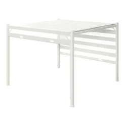 GoodHome Formentera White Square Gazebo, (W)3m (D)3m - Assembly Required