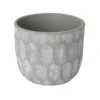 GoodHome Grey Clay Honeycomb Circular Plant Pot (Dia)20.4cm
