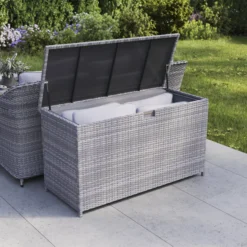 GoodHome Hamilton Steeple Grey Rattan Effect Storage Box (W) 180cm X (D) 65cm 21 GoodHome Hamilton Steeple Grey Rattan Effect Storage Box (W) 180cm X (D) 65cm -Hozelock Store goodhome hamilton steeple grey rattan effect storage box w 180cm x d 65cm5059340677415 02i scaled